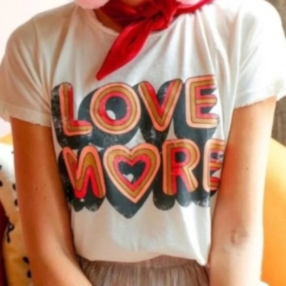 Boho LOVE MORE White Vintage Style Graphic T-Shirt Tee - Picture 4 of 5